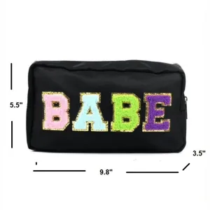 Babe Varsity Letter Cosmetic Makeup Travel Bag U-216-BABE