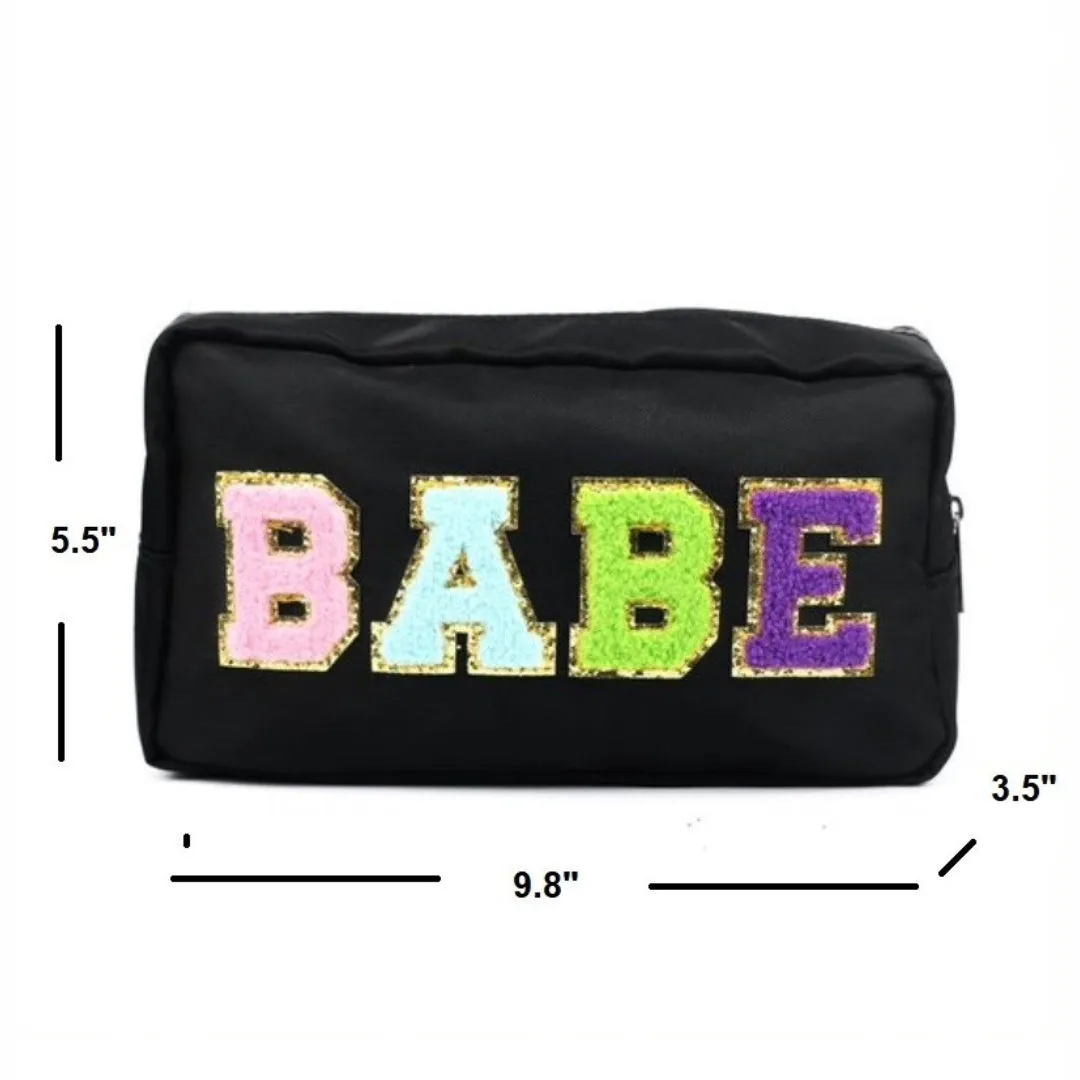 Babe Varsity Letter Cosmetic Makeup Travel Bag U-216-BABE