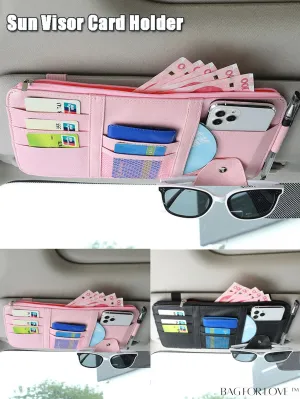 BagForLove - Car Sun Visor Organizer: Multi-Pocket Interior Accessories for Document Storage, Pen Holder, and More