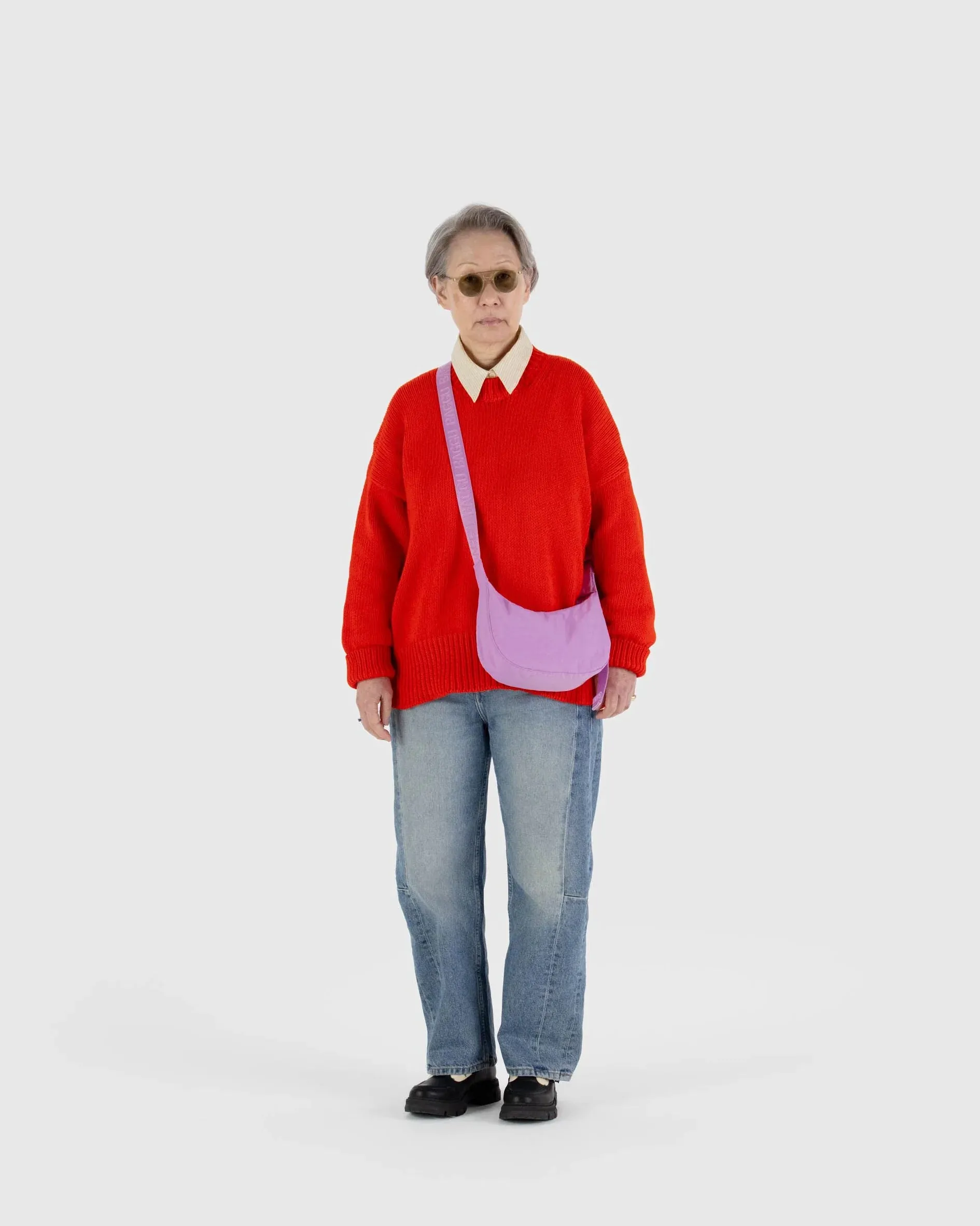 Baggu Small Nylon Crescent Bag - Peony