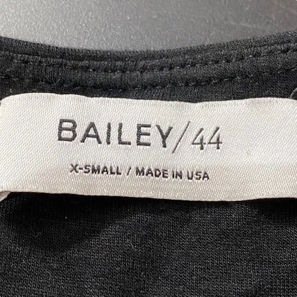 Bailey 44 Black Tweed Faux Leather Dress Women’s Size XS Mini Long Sleeves