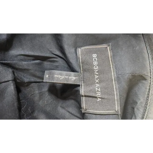 Bcbgmaxazria Misa women's black qulited mobwife faux leather jacket Sz Medium