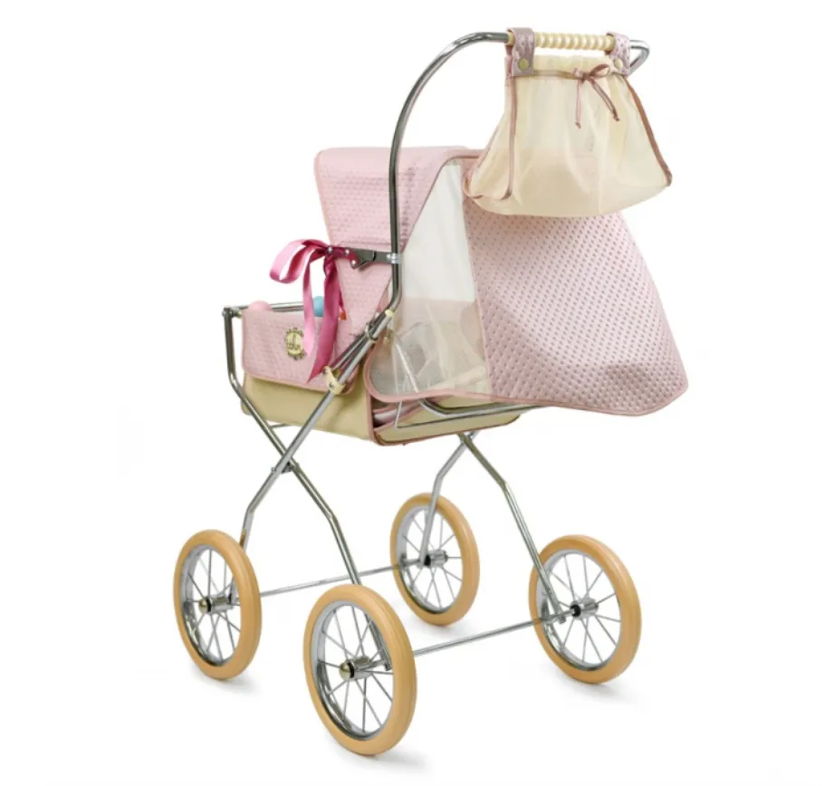 Bebelux Powder Pink Vintage Reborn Doll's Spanish Pushchair 2320-R