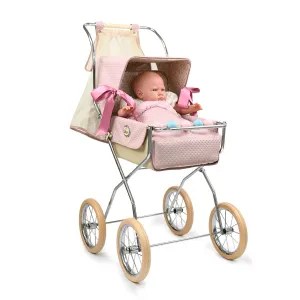 Bebelux Powder Pink Vintage Reborn Doll's Spanish Pushchair 2320-R