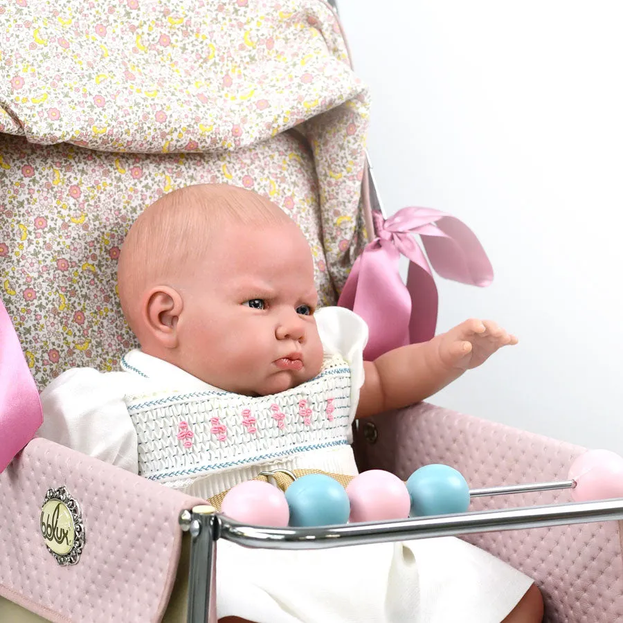 Bebelux Powder Pink Vintage Reborn Doll's Spanish Pushchair 2320-R