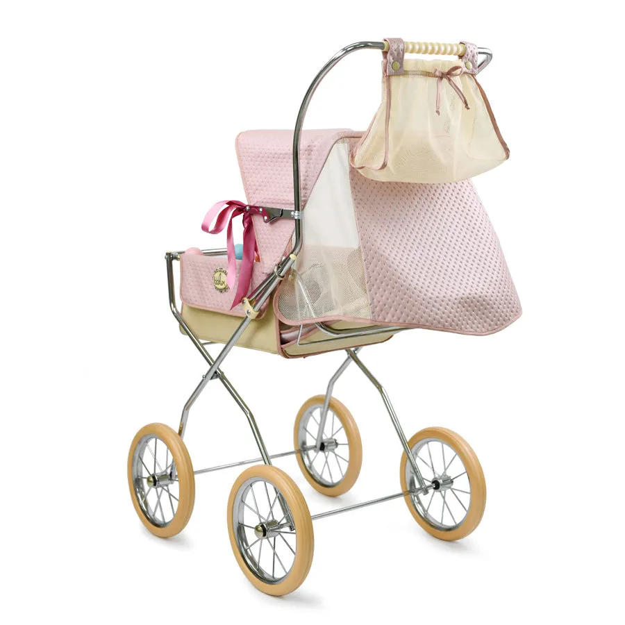 Bebelux Powder Pink Vintage Reborn Doll's Spanish Pushchair 2320-R