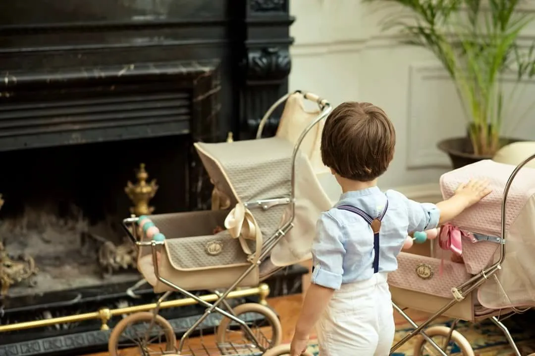 Bebelux Powder Pink Vintage Reborn Doll's Spanish Pushchair 2320-R