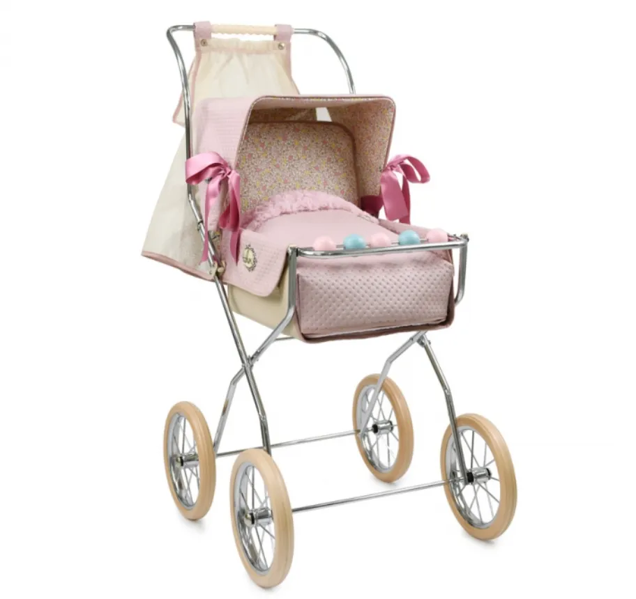 Bebelux Powder Pink Vintage Reborn Doll's Spanish Pushchair 2320-R