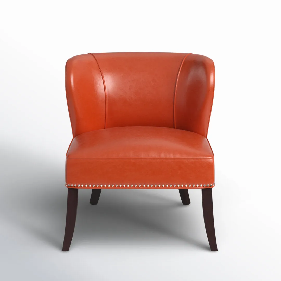 Beesley Faux Leather Armless Accent Chair Andover Mills™ Leather Type: Orange Faux Leather