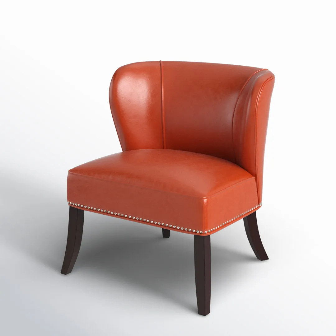 Beesley Faux Leather Armless Accent Chair Andover Mills™ Leather Type: Orange Faux Leather