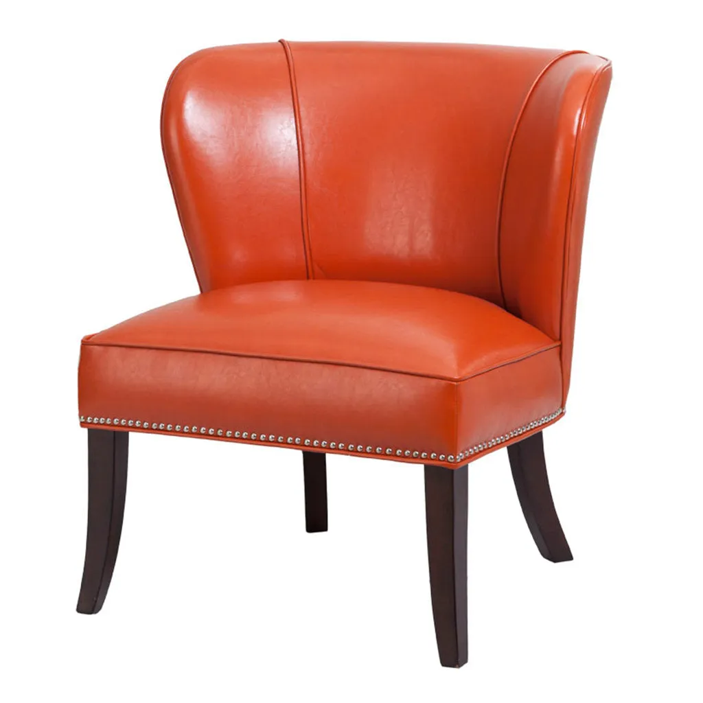 Beesley Faux Leather Armless Accent Chair Andover Mills™ Leather Type: Orange Faux Leather
