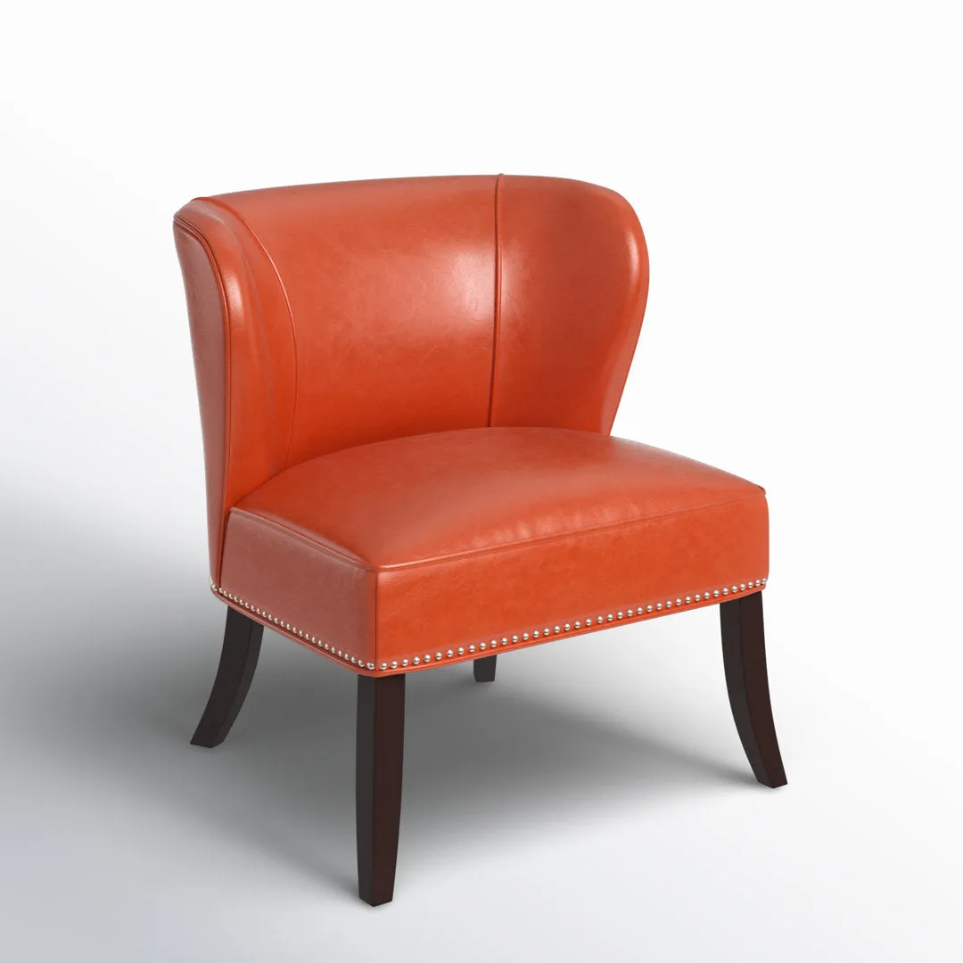 Beesley Faux Leather Armless Accent Chair Andover Mills™ Leather Type: Orange Faux Leather