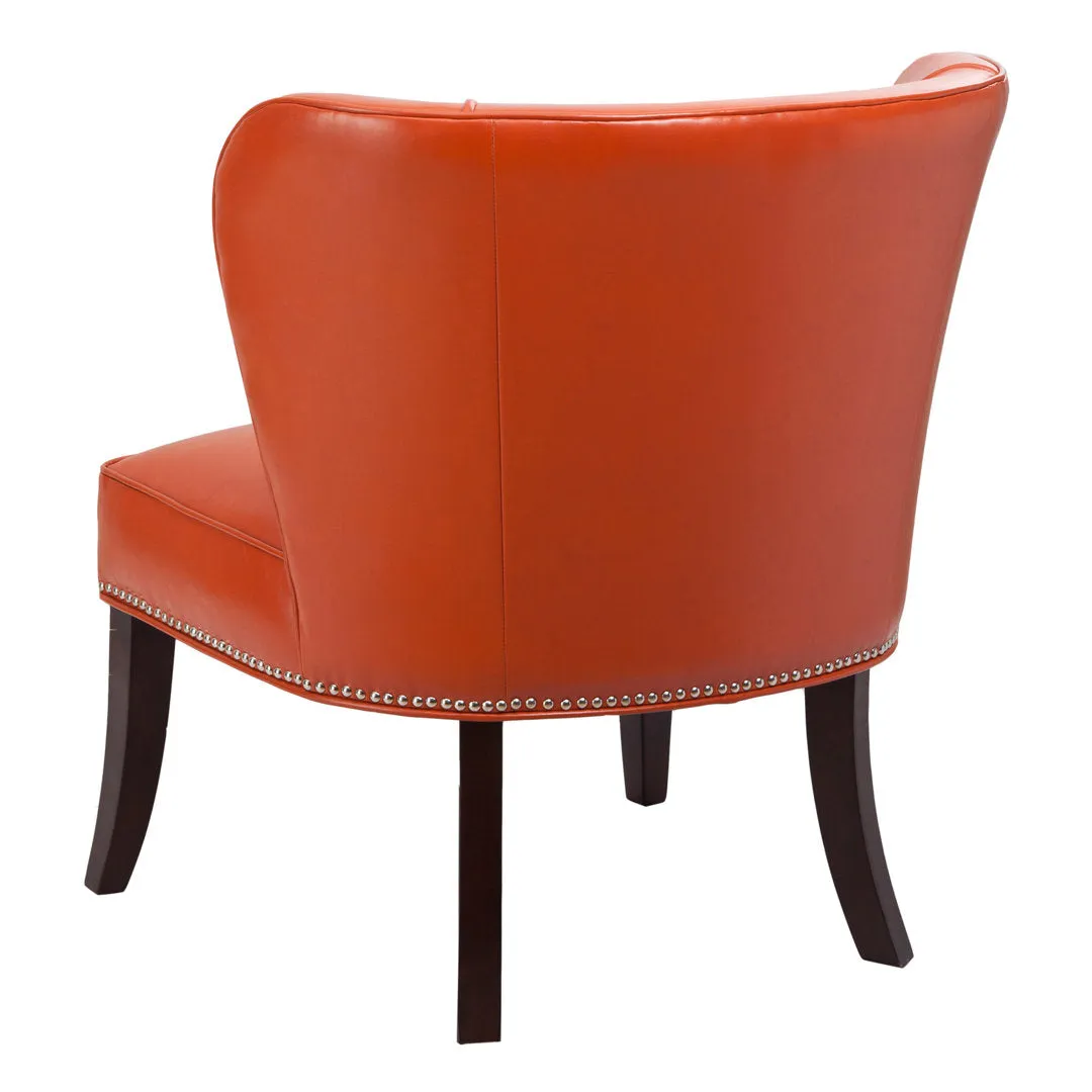 Beesley Faux Leather Armless Accent Chair Andover Mills™ Leather Type: Orange Faux Leather