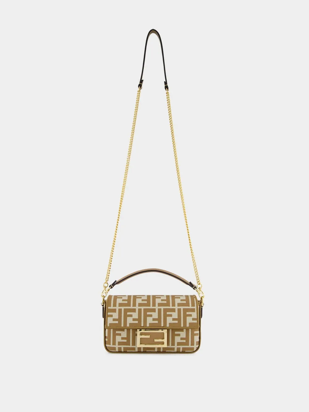 Beige FF jacquard Mini Baguette