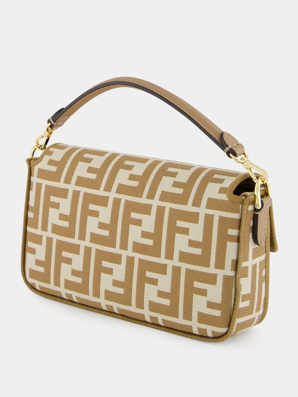 Beige FF jacquard Mini Baguette