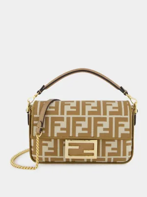 Beige FF jacquard Mini Baguette