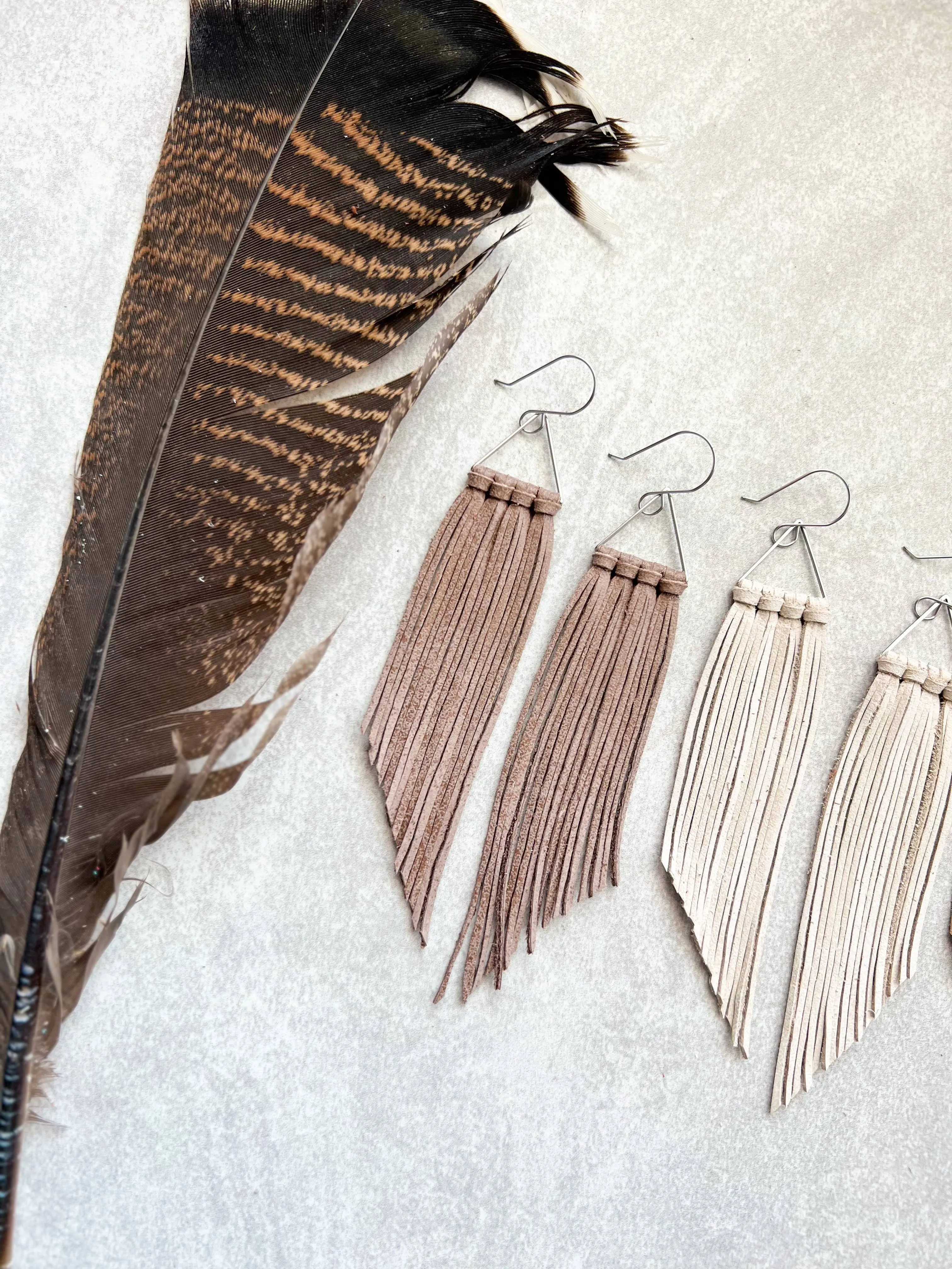 Beige Fringed in Faith Corvallis Triangle Fringe