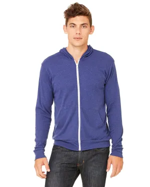 Bella Canvas Unisex Triblend Full-Zip Lightweight Hoodie | Navy Triblend