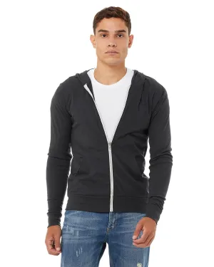Bella Canvas Unisex Triblend Full-Zip Lightweight Hoodie | Sd Dk Gry Trblnd