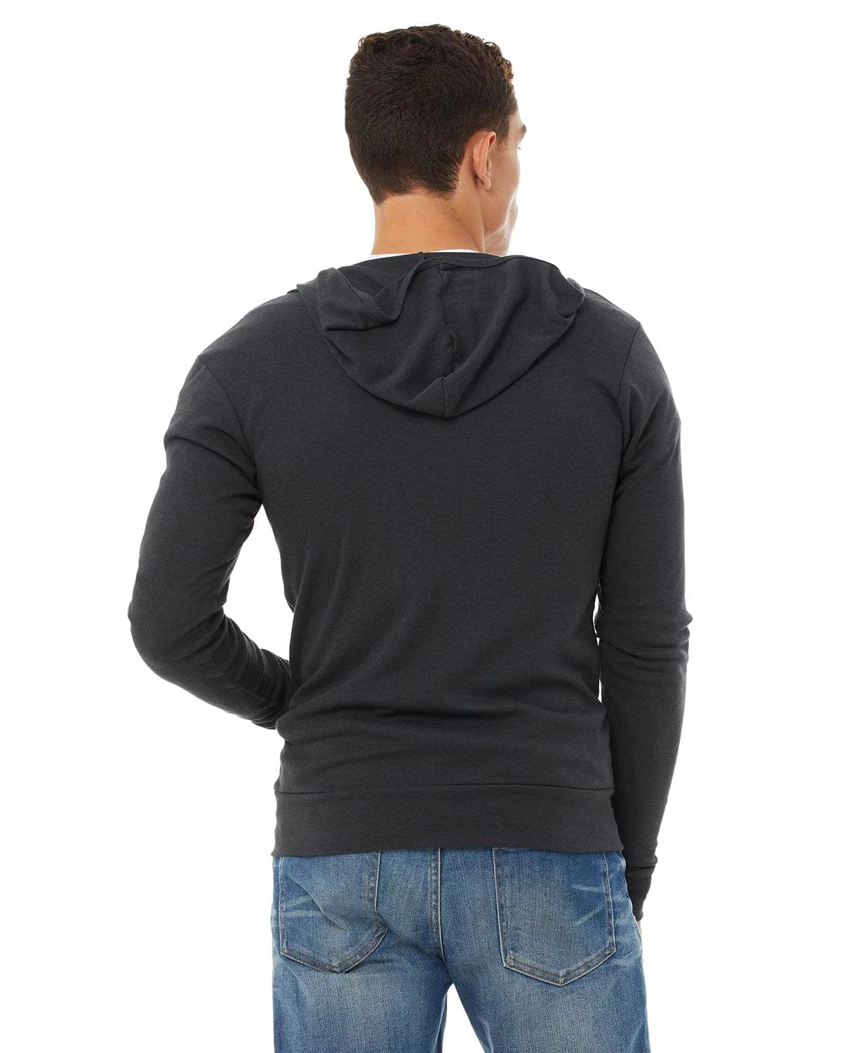 Bella Canvas Unisex Triblend Full-Zip Lightweight Hoodie | Sd Dk Gry Trblnd