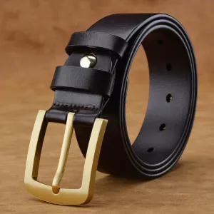 Belt Men Casual Retro Brass Pin Buckle Men's Belt