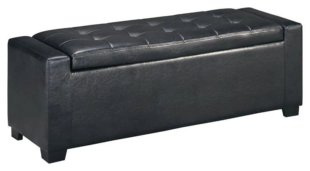 Benches - Upholstered Storage Bench - Faux Leather