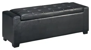 Benches - Upholstered Storage Bench - Faux Leather