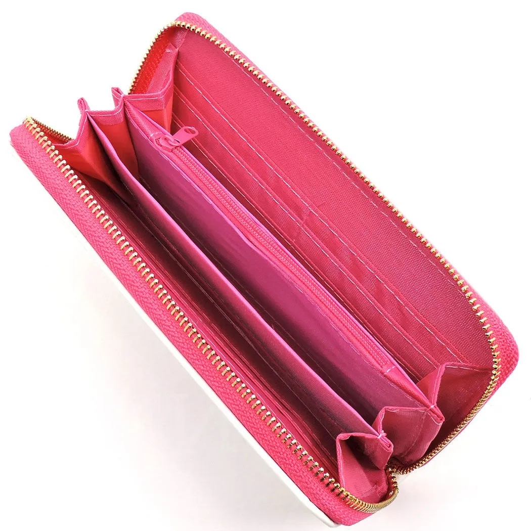 Betty Boop bling pink rhinestone checkbook L woman wallet B17B2605