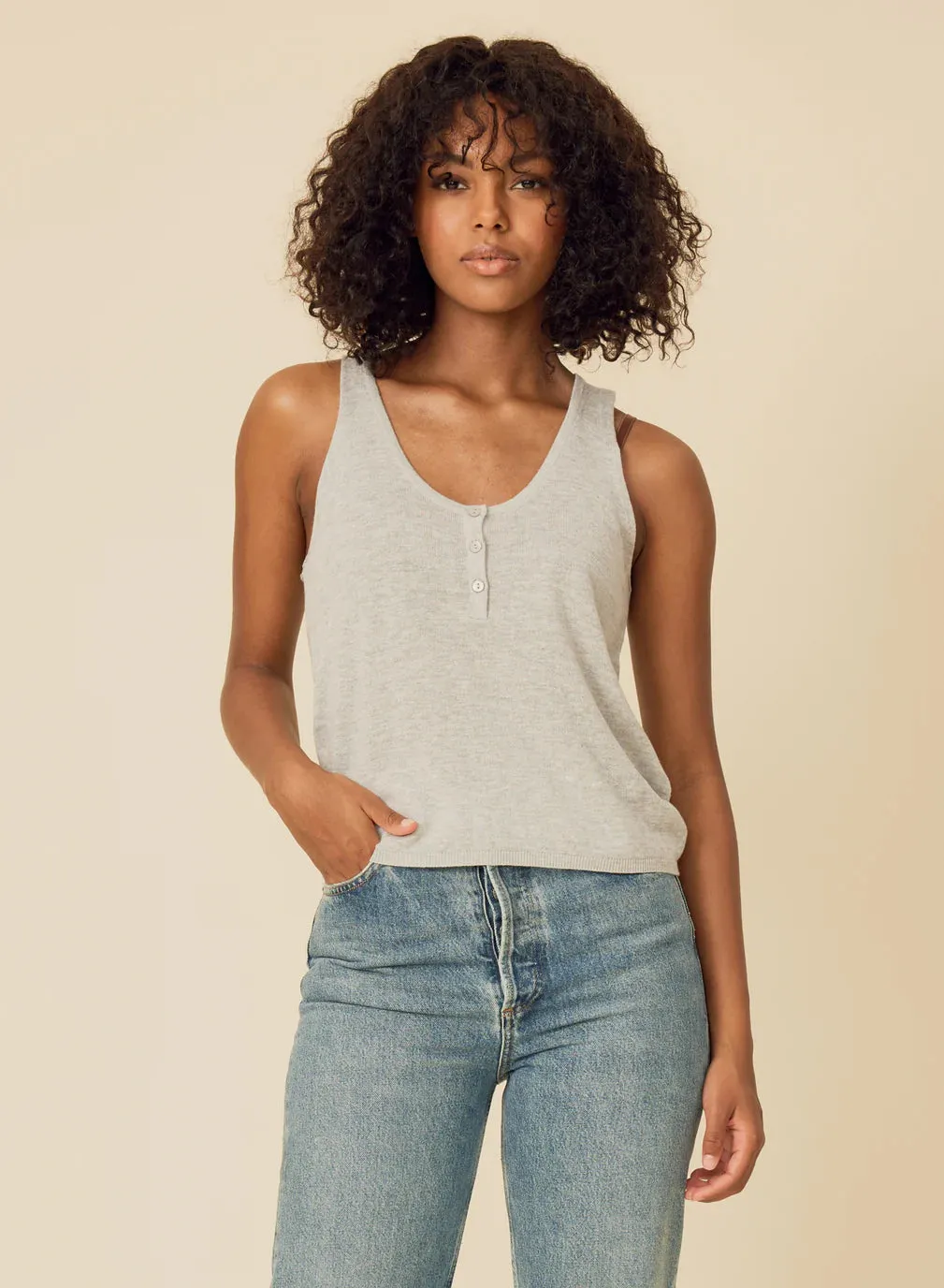 BIANCA TANK IN HEATHER GREY