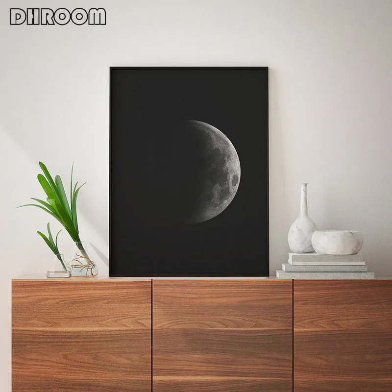 Black and White Moon Wall Art