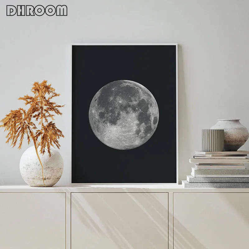 Black and White Moon Wall Art