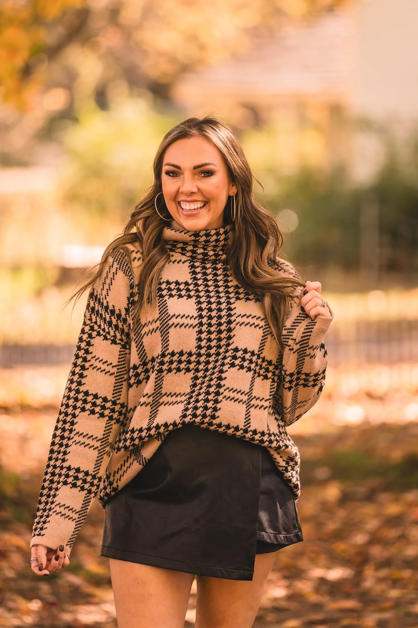 Black Faux Leather Wrap Skort
