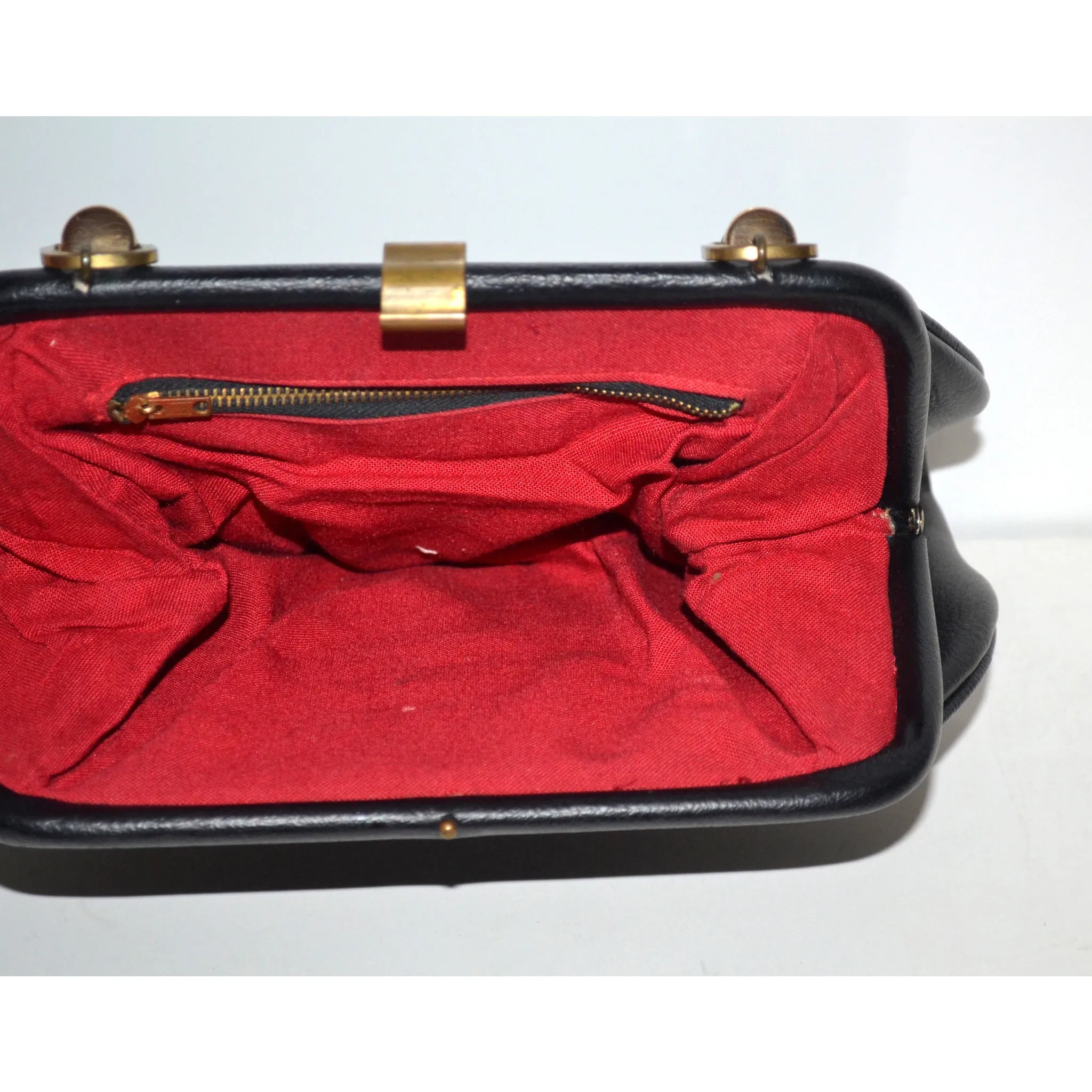 Black Leather & Tortoise Purse By Markay