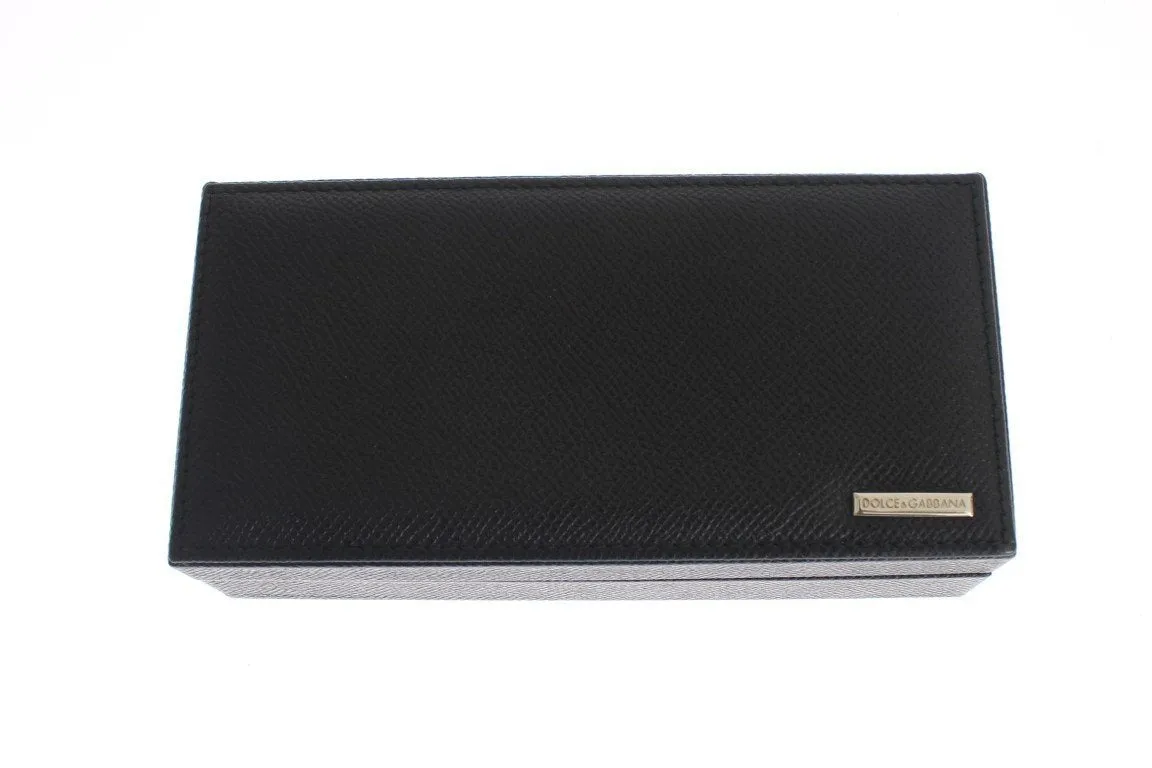 Black Leather Ring Cufflinks Organizer Box