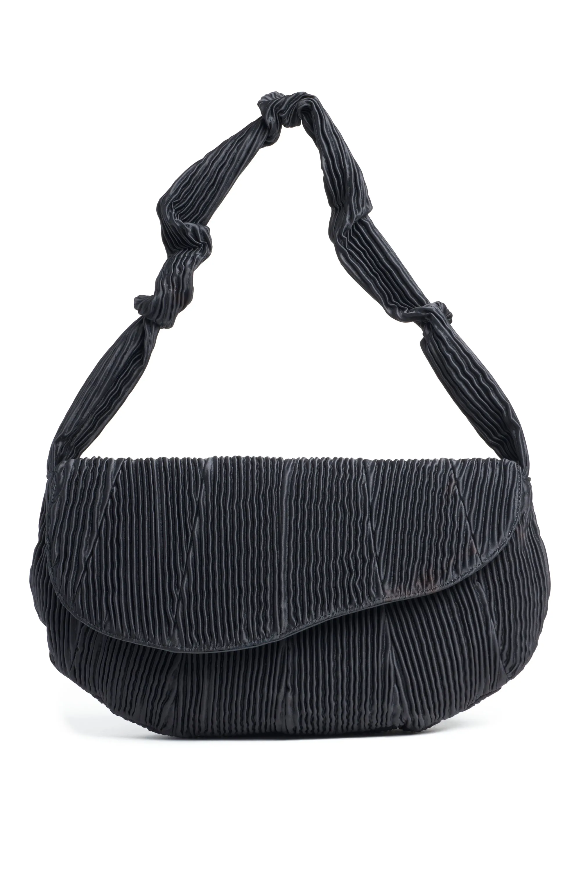 BLACK PLEATED CATERPILLAR BAG