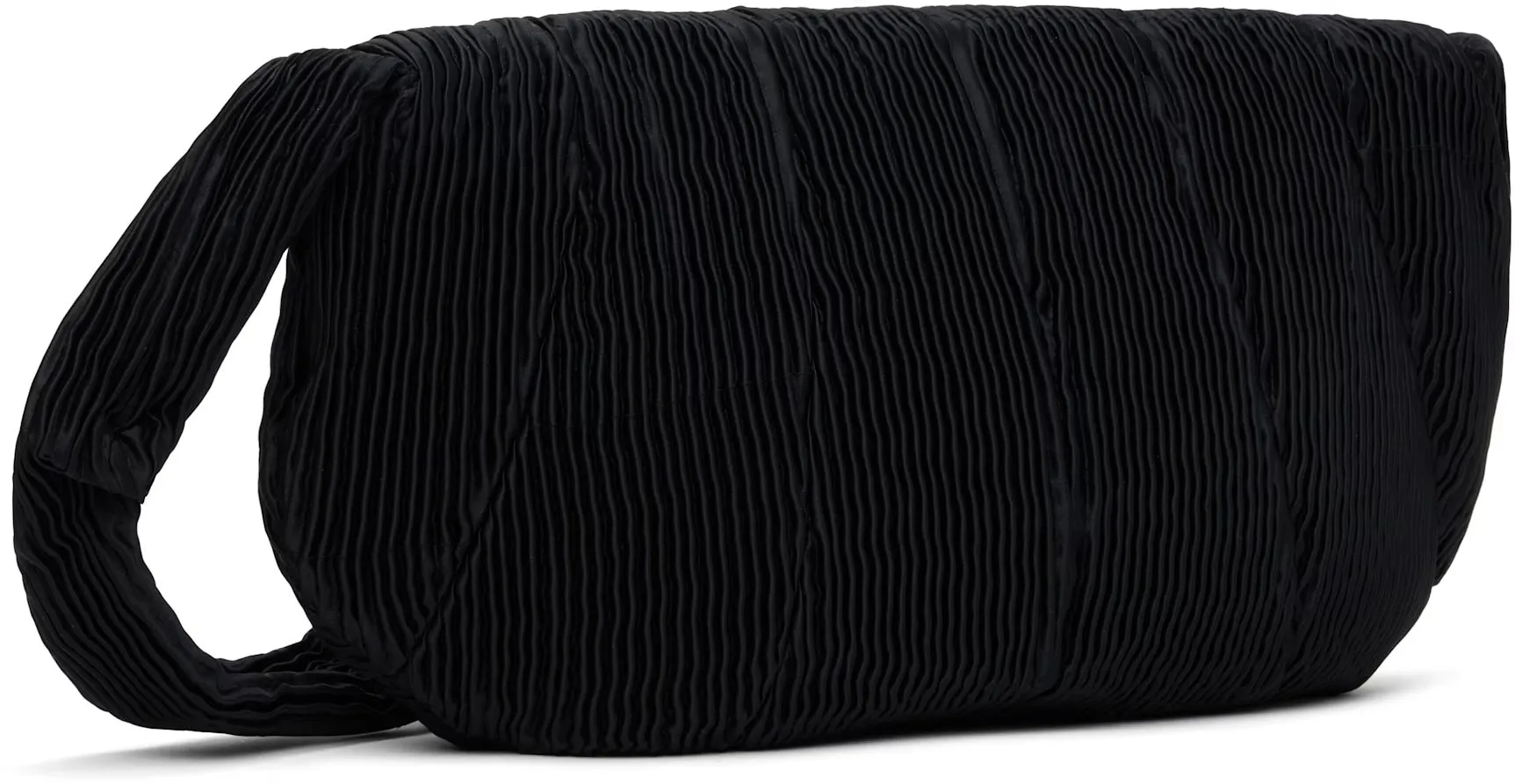 BLACK PLEATED CATERPILLAR BAG