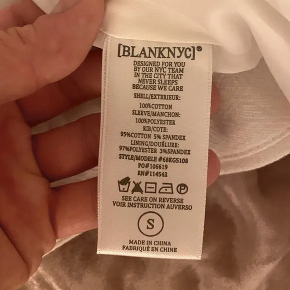 Blank NYC Size Small White Jacket