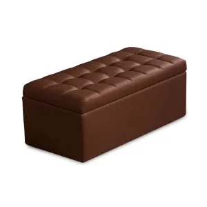Blanket Box Storage Ottoman PU Leather Fabric Chest Toy Clothes Foot Stool Bed
