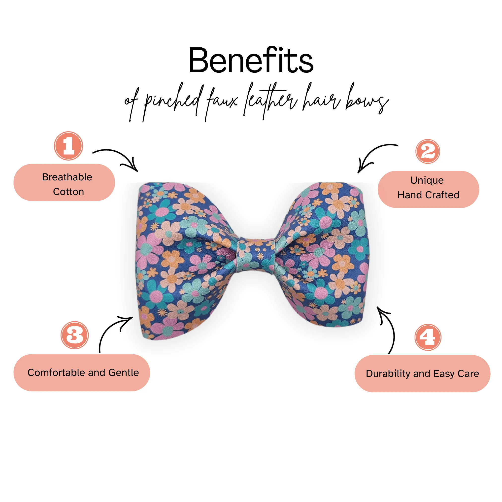 Blossom Rose Pinch Flower Hair Bow
