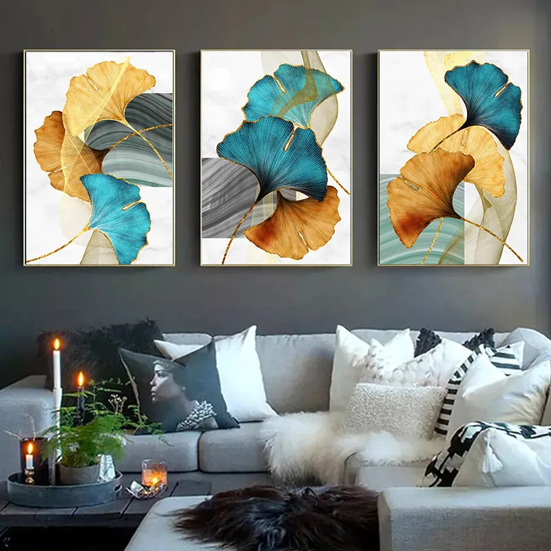 Blue Green Yellow Gold Plant Leaf