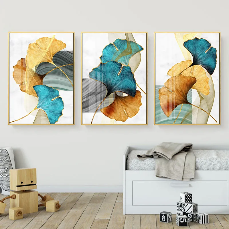 Blue Green Yellow Gold Plant Leaf
