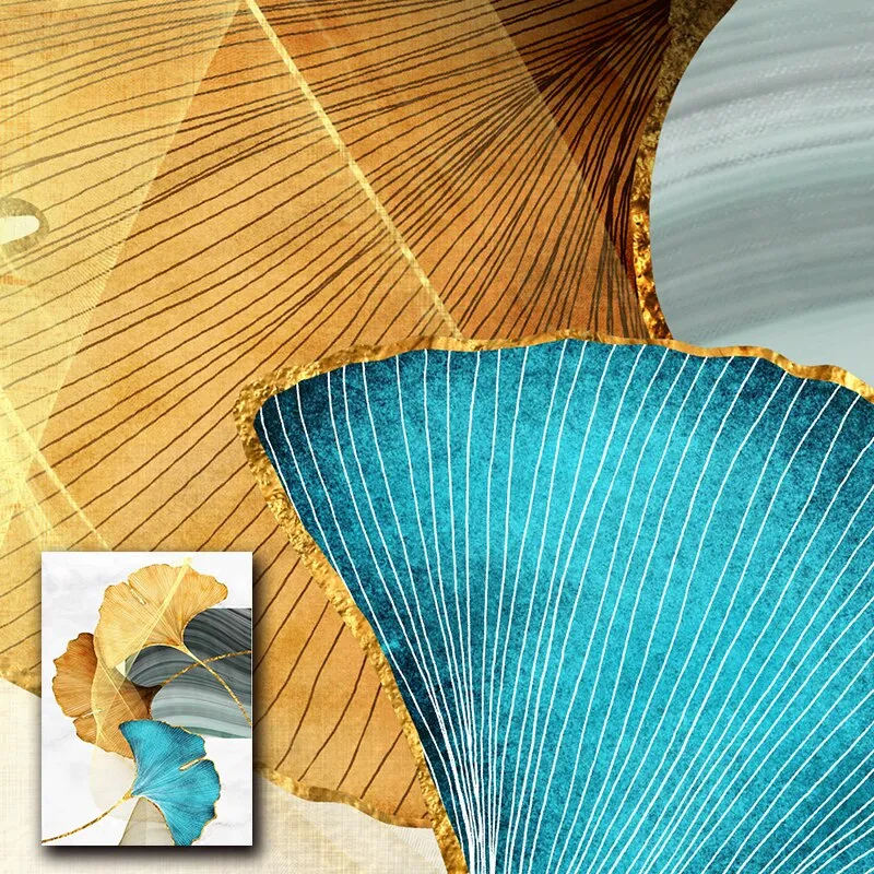 Blue Green Yellow Gold Plant Leaf