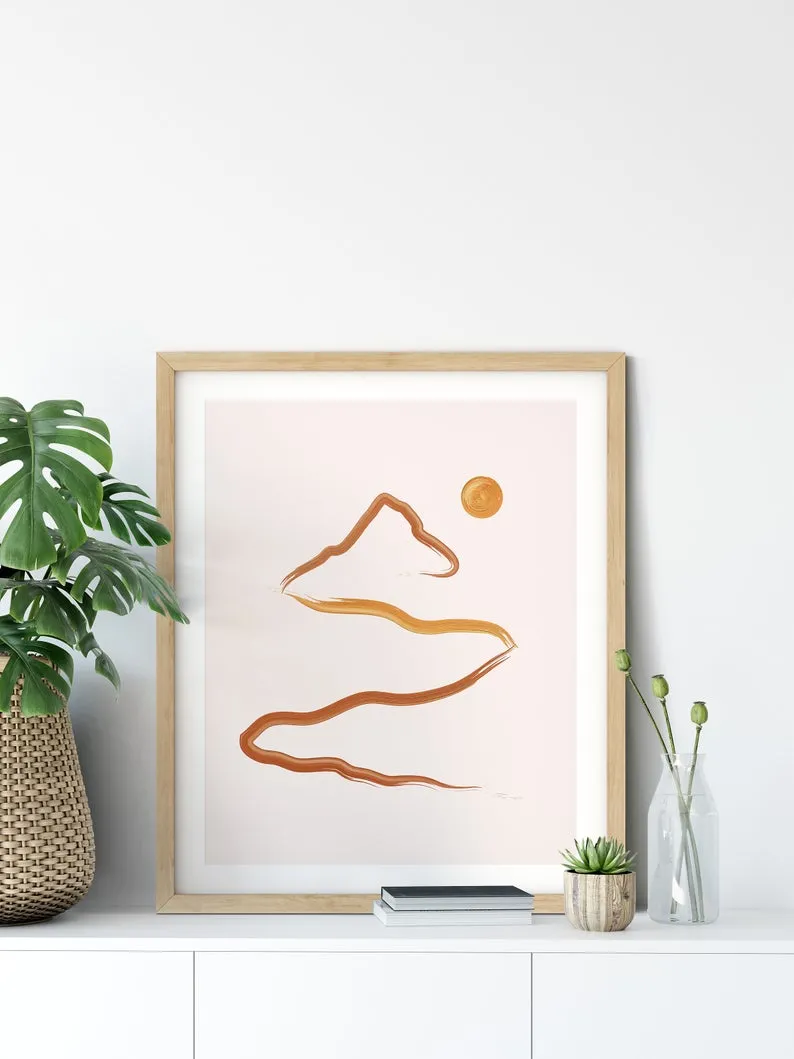 Boho Mountain Wall Art