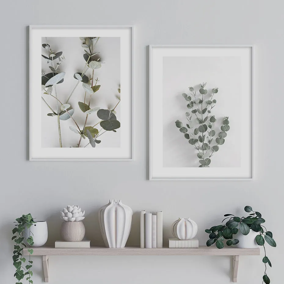 Botanical Eucalyptus Leaves Modern Canvas Paintings Posters and Prints Interior for Living Room Hallway Home Decor No Frame