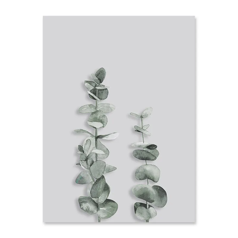Botanical Eucalyptus Leaves Modern Canvas Paintings Posters and Prints Interior for Living Room Hallway Home Decor No Frame
