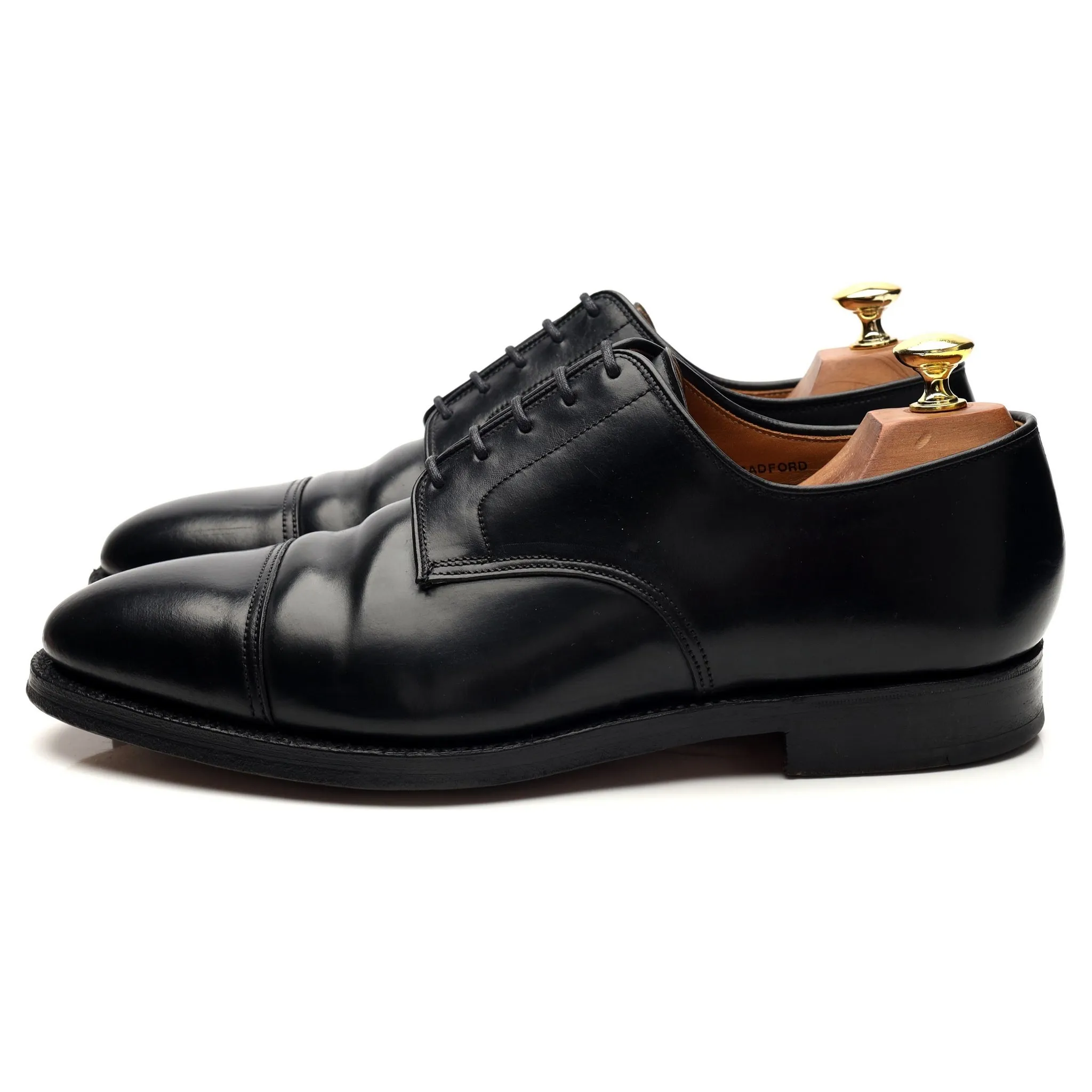 'Bradford' Black Cordovan Leather Derby UK 8.5 E