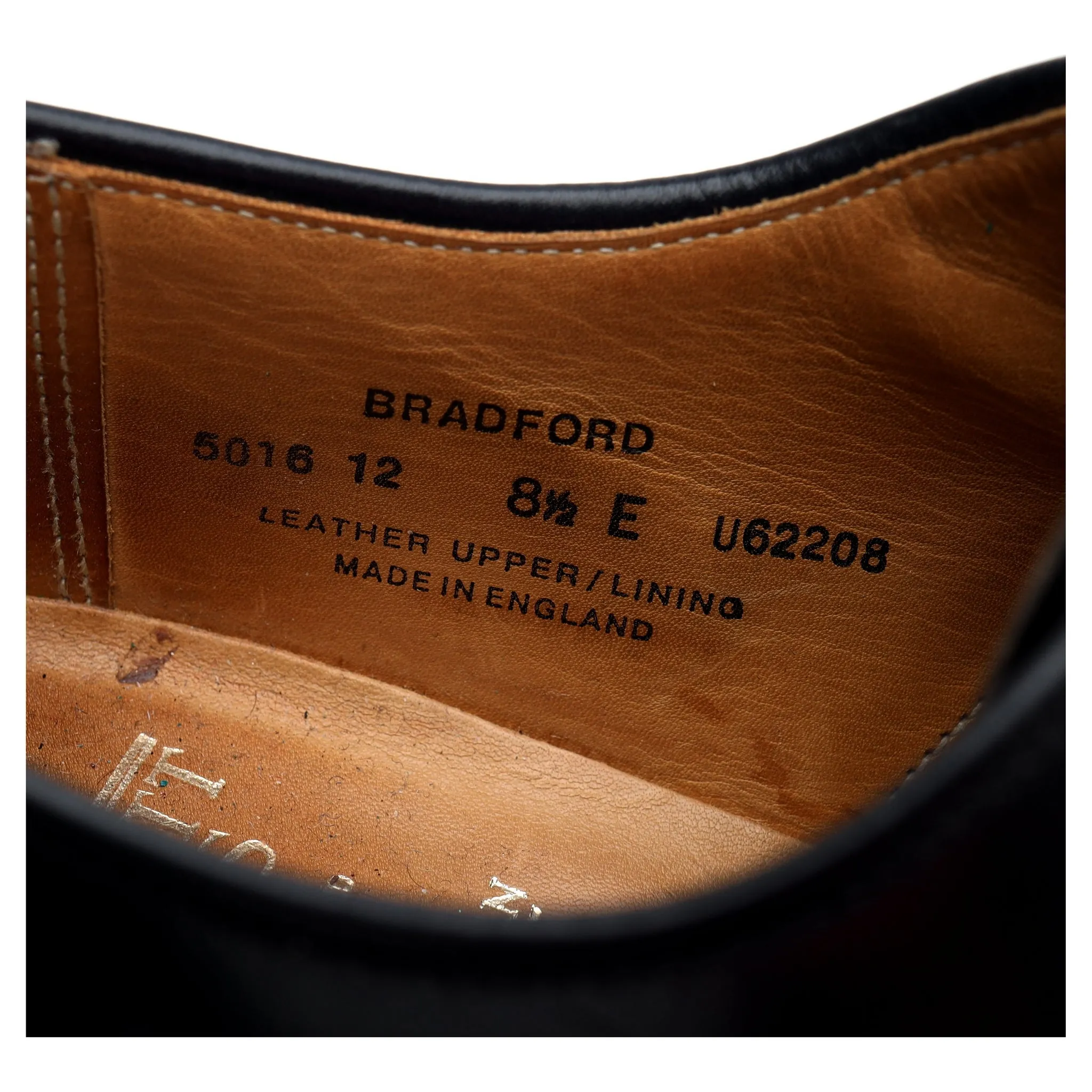'Bradford' Black Cordovan Leather Derby UK 8.5 E