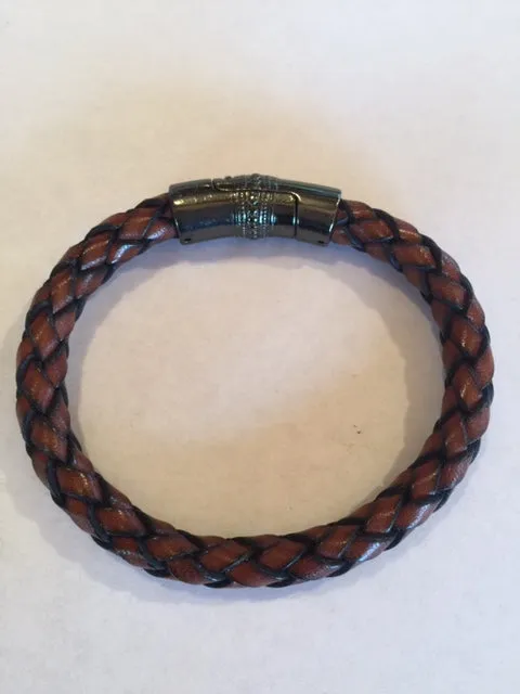 Braided leather bracelet