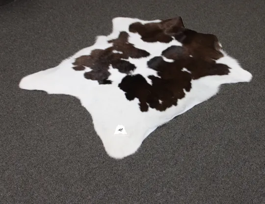 Brown & White  Calfskin Rug Size 3ft x 3ft - Premium Quality Cowhide Rug