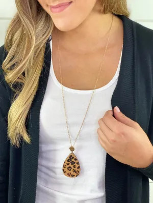 Brown Animal Print Pendant Necklace